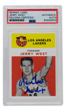 Jerry West Signed Lakers Reprint 1961 Fleer Rookie Card #43 The Logo PSA