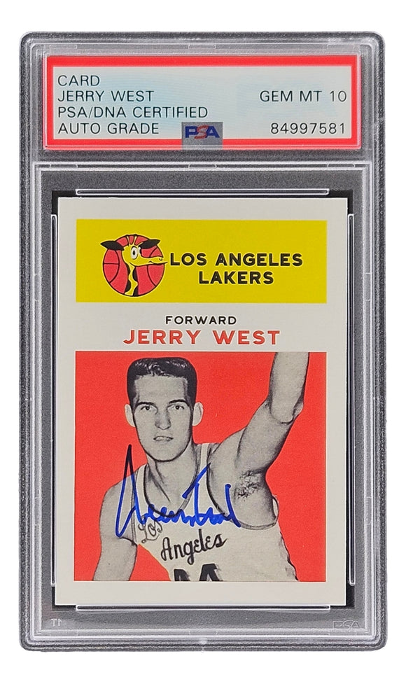 Jerry West Signed Lakers Reprint 1961 Fleer Rookie Card #43 PSA/DNA 10 Sports Integrity