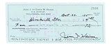 Jesse Haines St. Louis Cardinals Signed Personal Bank Check #2506 BAS Sports Integrity