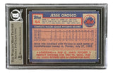 The Sports Integrity Jesse Orosco Signed 1984 Topps #54 New York Mets Trading Card BAS comes in a protective Beckett holder and highlights his career stats and team details.