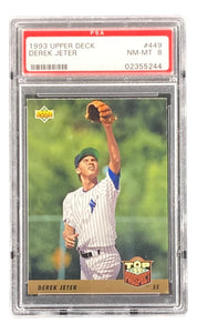 Derek Jeter Slabbed NY Yankees 1993 Upper Deck #449 Rookie Card PSA/DNA NM-MT 8