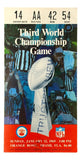 Super Bowl III New York Jets vs Baltimore Colts Ticket Stub VG/EX Condition