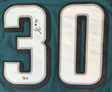 Jihaad Campbell Philadelphia Signed Green Football Jersey BAS