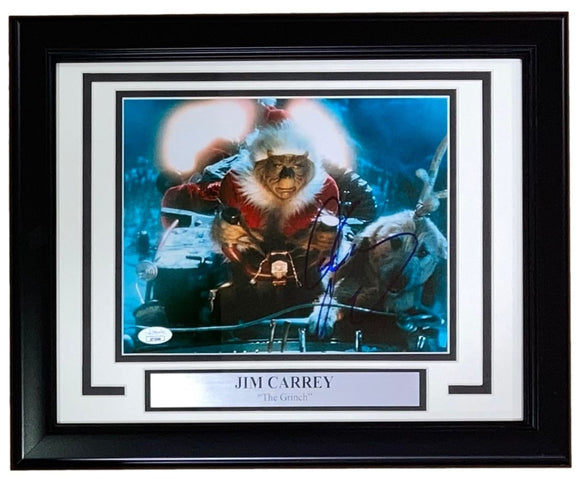 Jim Carrey Signed Framed 8x10 How The Grinch Stole Christmas Photo JSA
