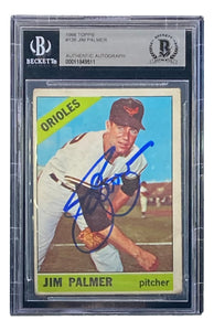 Jim Palmer Baltimore Orioles Signed Slabbed 1966 Topps #126 Rookie Card BAS