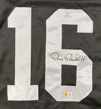 Jim Plunkett Oakland Signed Black Football Jersey BAS