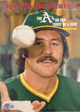 Jim Catfish Hunter Signed A's Sports Illustrated Magazine Cover BAS BH71210 - Sports Integrity