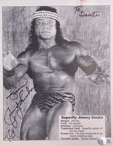 Superfly Jimmy Snuka Signed 8x10 WWF Wrestling Photo BAS BH71137 Sports Integrity