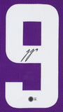 JJ McCarthy Minnesota Signed Framed Purple Football Jersey BAS
