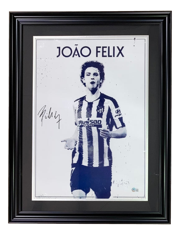 Joao Felix Signed Framed 16x20 Atletico Madrid Collage Photo BAS