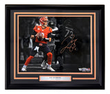 Joe Burrow Signed Framed 16x20 Cincinnati Bengals Orange Jersey Photo Fanatics