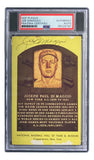 Joe DiMaggio Signed 4x6 New York Yankees HOF Plaque Card PSA/DNA 85025787 Sports Integrity