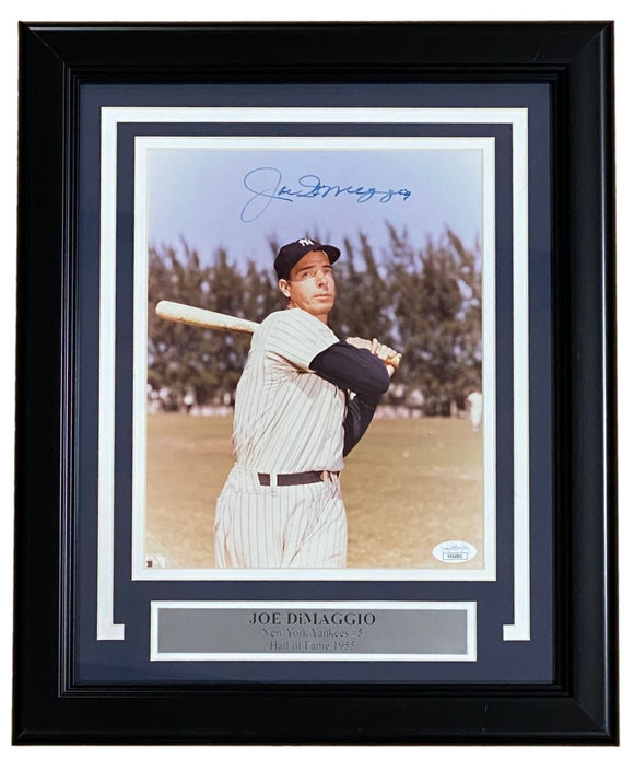Joe DiMaggio Signed Framed 8x10 New York Yankees Photo JSA YY04902