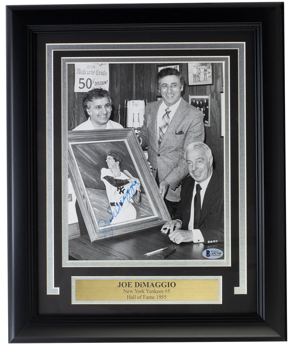 Joe DiMaggio Signed Framed New York Yankees 8x10 Photo BAS A91745 Sports Integrity