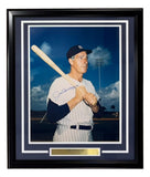Joe DiMaggio Signed Framed 16x20 New York Yankees Photo PSA/DNA+BAS LOA Auto 10
