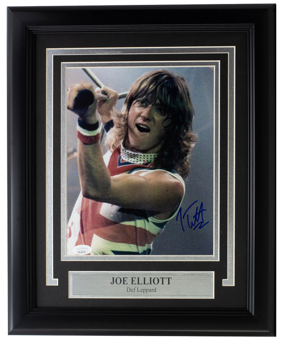 Joe Elliott Signed Framed 8x10 Young Def Leppard Photo JSA ITP