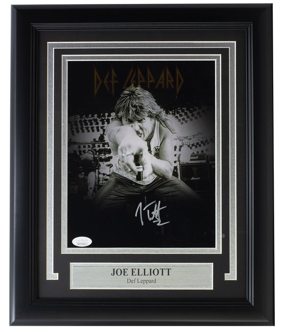 Joe Elliott Signed Framed 8x10 Def Leppard Spotlight Photo JSA ITP Sports Integrity