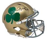 Joe Montana Signed Notre Dame Full Size Shamrock Speed Replica Helmet JSA Holo