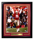 Joe Montana Signed Framed 16x20 San Francisco 49ers Arms Raised Photo PSA/DNA