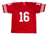 Joe Montana San Francisco Signed Red Football Jersey BAS