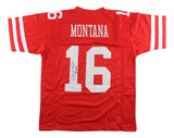 Joe Montana San Francisco Signed Red Football Jersey HOF 2000 JSA