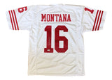 Joe Montana San Francisco Signed White Football Jersey BAS