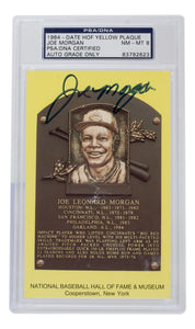 Joe Morgan Signed Slabbed Astros Hall of Fame Plaque Postcard PSA/DNA NM MT 8