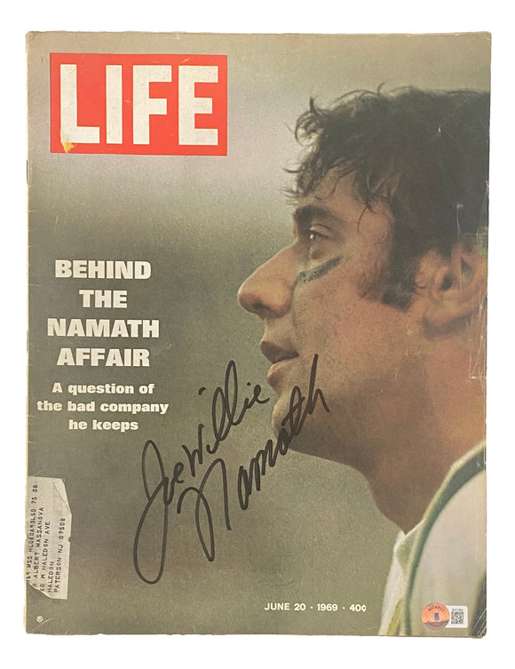 Joe Willie Namath New York Jets Signed Life Magazine June 20 1969 BAS Sports Integrity