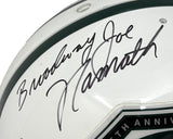Joe Namath Signed Jets FS 25th Champ Anniversary Authentic Helmet Broadway BAS