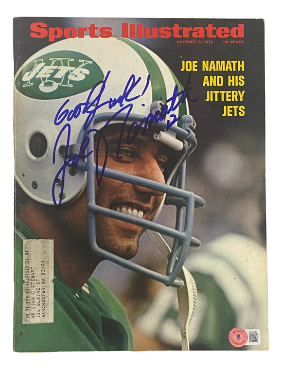 Joe Namath New York Jets Signed Sports Illustrated Magazine Oct 9 1972 BAS Sports Integrity