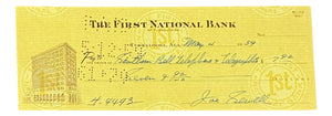 Joe Sewell Cleveland Signed May 4 1959 Personal Bank Check BAS Sports Integrity