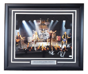 Joe Elliott Phil Collen Signed Framed 16x20 Def Leppard Band Photo JSA ITP Sports Integrity