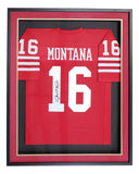 Joe Montana San Francisco Signed Framed Red Football Jersey JSA - Sports Integrity