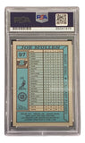 A Joe Mullen Signed 1990 Topps #97 Calgary Flames Hockey Card from Sports Integrity, graded and authenticated by PSA/DNA, displays player stats on the back and features the PSA label and barcode at the top.