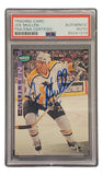 The Sports Integrity Joe Mullen Signed 1994 Parkhurst #180 Pittsburgh Penguins Hockey Card comes PSA/DNA certified, featuring Mullen in uniform on the ice.