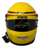 Joey Logano Signed In Yellow NASCAR Pennzoil Full Size Replica Racing Helmet BAS