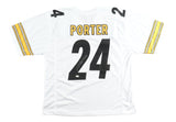 Joey Porter Jr Pittsburgh Signed White Football Jersey JSA QR Hologram