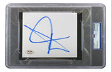 The John Cena Signed Slabbed WWE Cut Signature (PSA AN81382) by Sports Integrity features a white card with a bold blue autograph, sealed in a clear PSA case showing authentication details on the side label.