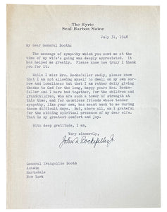 John D. Rockefeller Jr. Signed July 31st 1948 Typed Letter JSA LOA
