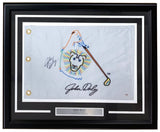 John Daly Signed Framed John Daly Logo Golf Flag PSA/DNA