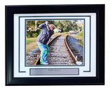 John Daly Signed In Dark Blue Framed 8x10 PGA Golf Railroad Tee Shot Photo JSA Sports Integrity