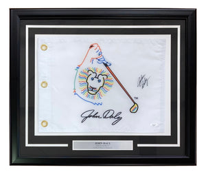 John Daly Signed Framed John Daly Logo Golf Flag JSA