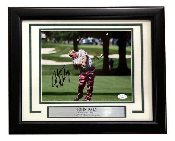 John Daly Signed Framed 8x10 PGA Golf Swing Photo JSA