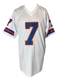 John Elway Denver Signed White Football Jersey BAS