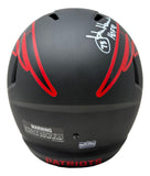 John Hannah Signed New England Patriots FS Eclipse Replica Helmet HOF 91 Radke