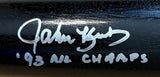 The Sports Integrity John Kruk Phillies Signed Black Louisville Slugger Bat features his silver autograph and "93 NL CHAMPS" inscription.