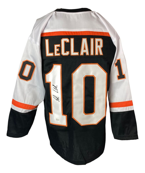 John Leclair Philadelphia Signed Black Hockey Jersey JSA
