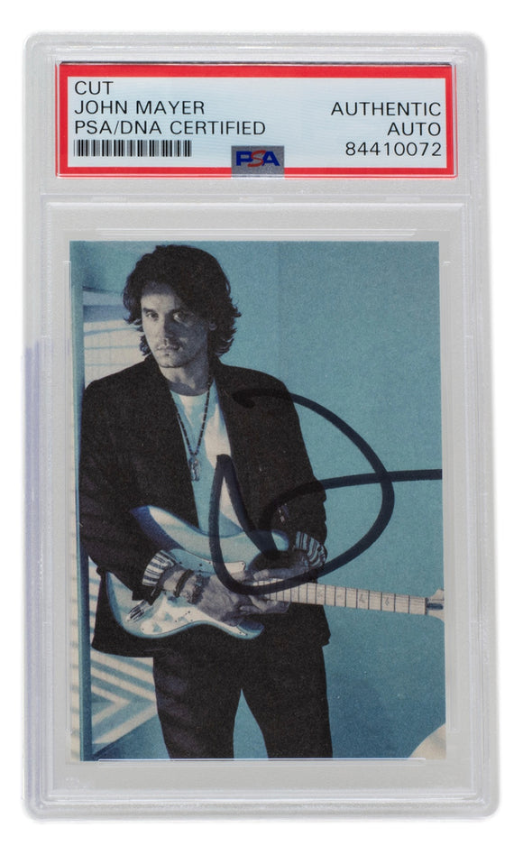 John Mayer Slabbed Signature Photo Cut PSA/DNA