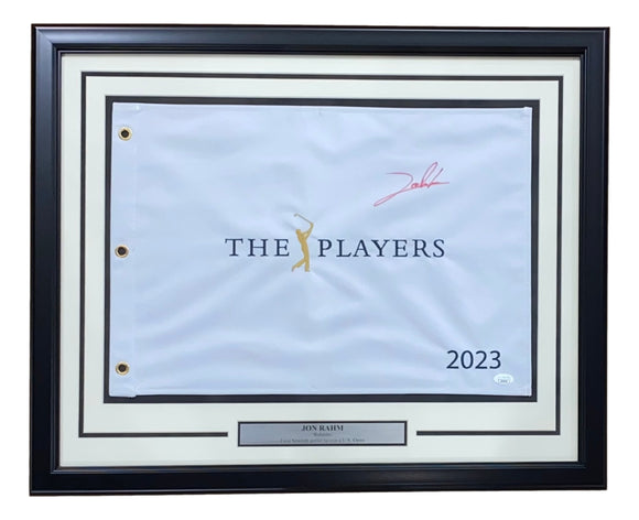 Jon Rahm Signed Framed 2023 The Players Championship Golf Flag JSA