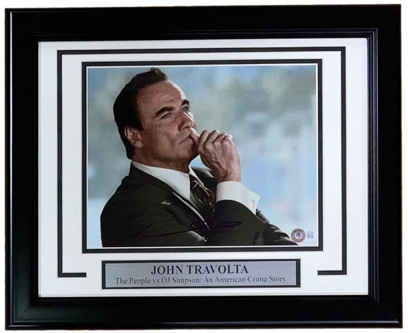 John Travolta Signed Framed 8x10 The People vs OJ Simpson Photo BAS
